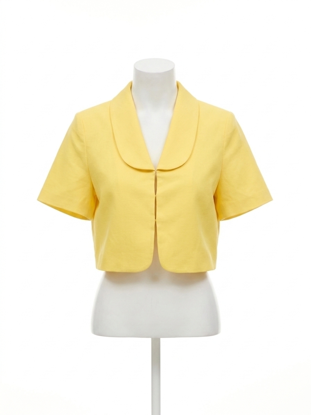 NEW FRENCH CONNECTION theo linen oversized collar top in daisy yellow